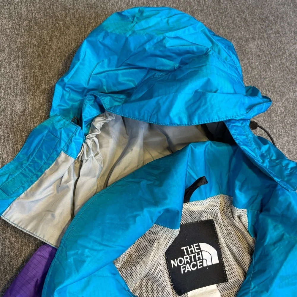 VTG The North Face Anorak Jacket 90s Mens XL Teal Purple ColorBlock Windbreaker‎